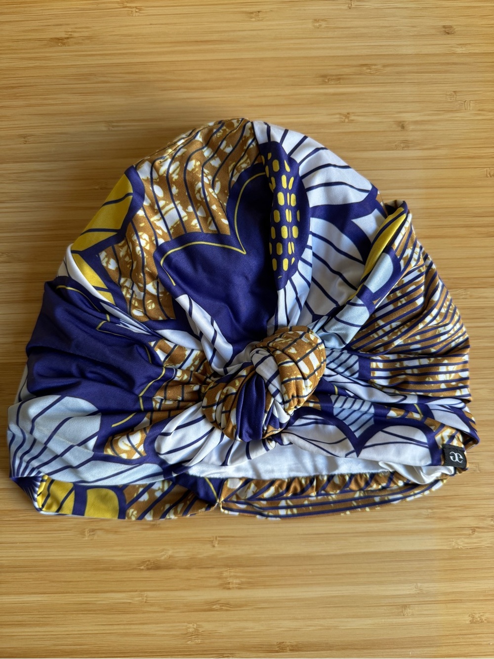 Grace Eleyae Ankara Print Satin Knot Front Turban Bonnet